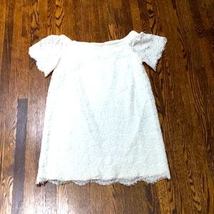 Chic Off-White Lace Mini Dress